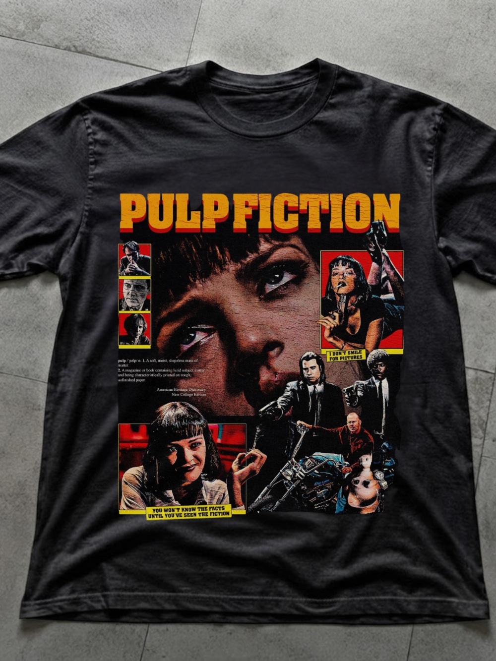 Gildan Black Pulp Fiction Retro Graphic Tee